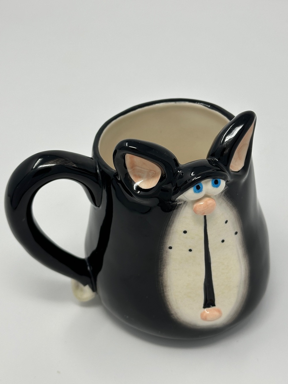 Vintage Cat-Shaped Ceramic black cat Mug - Picture 2 of 8